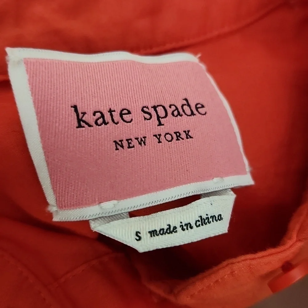 Kate Spade Orange Eyelet Tie Waist Short Dress small